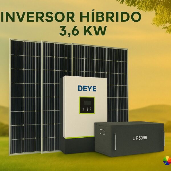 Kit Inverter hibrido + 4 paneles solares + Bateria Up5000